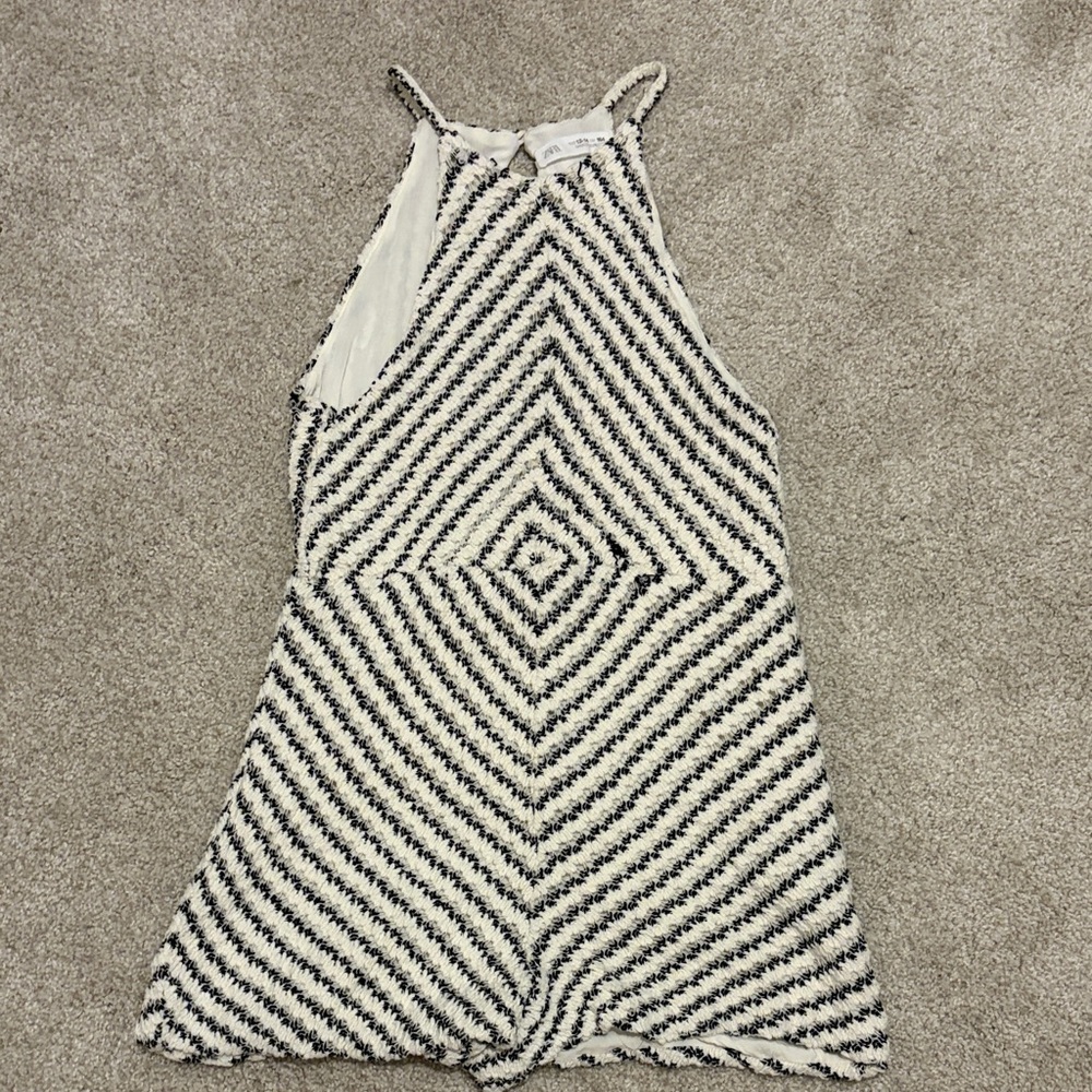 Zara Black and White Chevron Knitted Romper